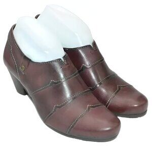 Pikolinos Brown Cherry Red Ombre Leather Booties Loafers Heels Boots 38 7.5-8
